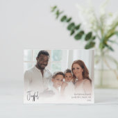 モダンJoyful Christmas Script Full Photo シーズンポストカード (スタンド正面)