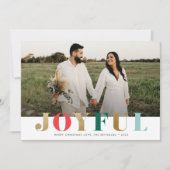 モダンJoyful Photo Christmasホリデーカード (正面)