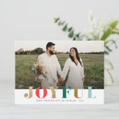 モダンJoyful Photo Christmasホリデーカード (スタンド正面)