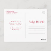 モダンJoyful Script Red Holiday Photo ポストカード (裏面)