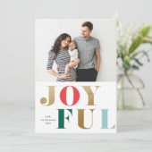 モダンJoyful Type Photo Christmas シーズンカード (スタンド正面)