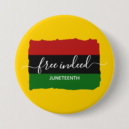 モダンJUNETEENTH Free Indeed 缶バッジ (正面)