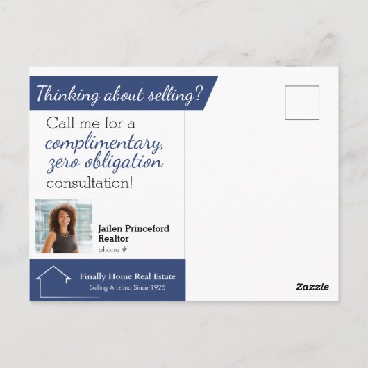 モダンJust Sold 実在 Estateマーケティングメーラー ポストカード (裏面)