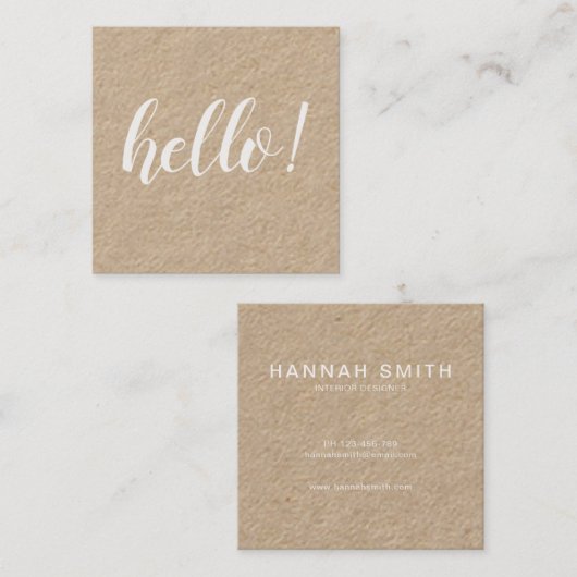 モダンKraft Hello Square名刺 スクエア名刺 (正面/裏面)