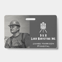 モダンLand Surveyor Business Photo ID バッジ
