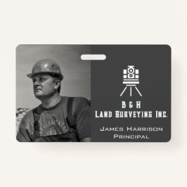 モダンLand Surveyor Business Photo ID バッジ