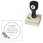 モダンlaurel branch save date差出人住所 ラバースタンプ (押印)