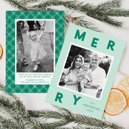 モダンLetters Mint & Green 2 Photo シーズンカード