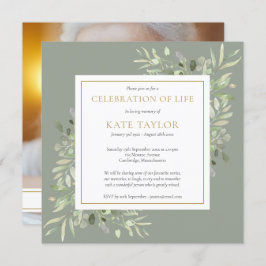 モダンLife Photo Squareの葬儀お祝い 招待状