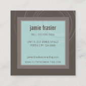 モダンLOGO頭が切れる square icon monogram mint brown スクエア名刺 (裏面)