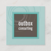 モダンLOGO頭が切れる square icon monogram mint brown スクエア名刺 (正面)