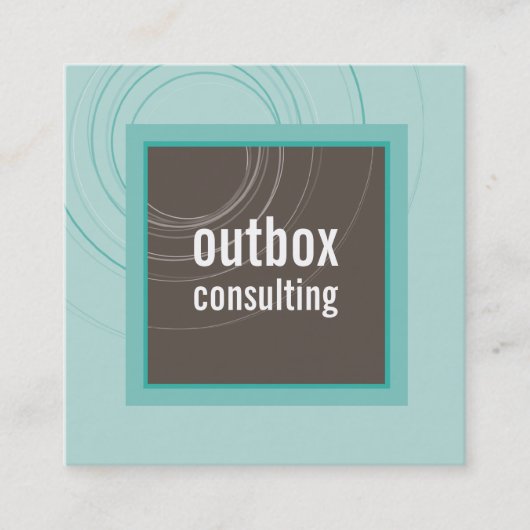 モダンLOGO頭が切れる square icon monogram mint brown スクエア名刺 (正面)