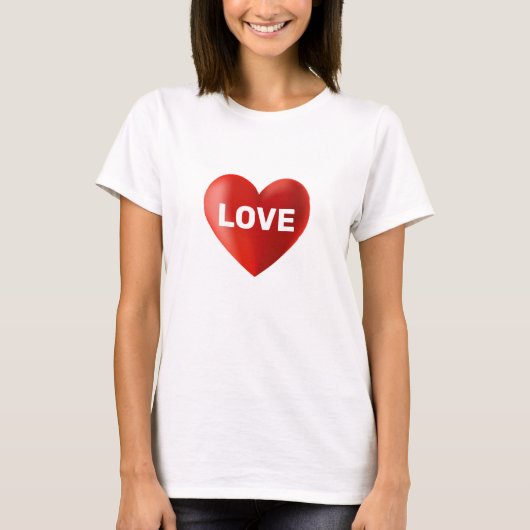 モダンLOVEの文字とハート Tシャツ (正面)