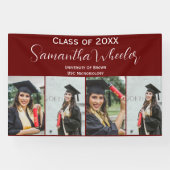 モダンMaroon Gradationカスタム Photo Collage Name 横断幕 (横)