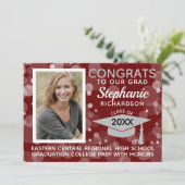 モダンMaroon Gray《写真》ぼけ味バブル写真卒業 招待状 (スタンド正面)