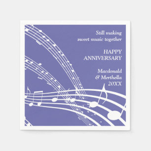 モダンMAUVE SWEET MUSIC Anniversary スタンダードカクテルナプキン