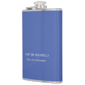 モダンMedium Blue Plain Minimalist Add Name フラスク (左)