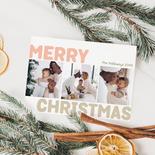 モダンMerry Christmas Year In Review 3 Photo シーズンカード