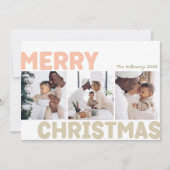 モダンMerry Christmas Year In Review 3 Photo シーズンカード (正面)