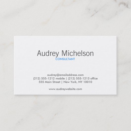 モダンMINIMALISM GRAY/BLUE名刺 名刺 (正面)