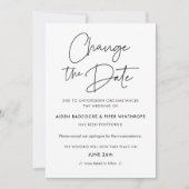 モダンminimalist日付の更新結婚を変更する 招待状 (正面)