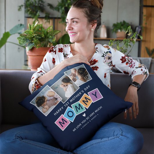 モダンMOMMY 1st Mothers Day Photo Keepsake クッション