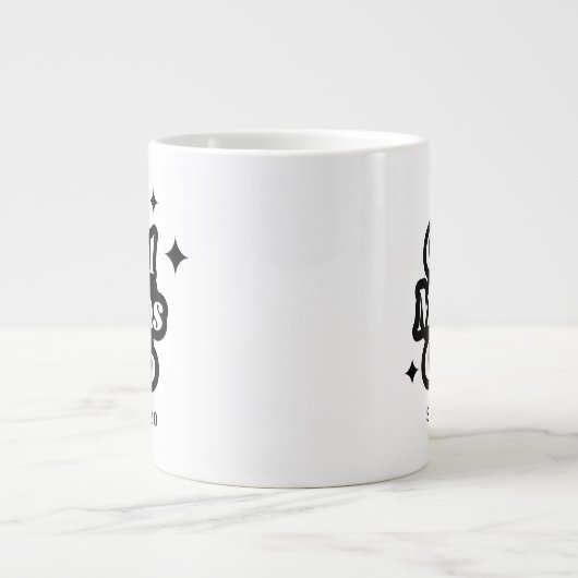 モダンmomsククールラブレトロヴィンテージGroovy ジャンボコーヒーマグカップ (正面)