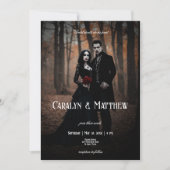 モダンMoody Gothic Photo Dark結婚's 招待状 (正面)