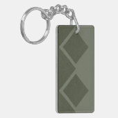モダンMoss Green Diamond Keychain – カスタマイズ可能 キーホルダー (正面左)