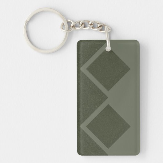 モダンMoss Green Diamond Keychain – カスタマイズ可能 キーホルダー (正面)