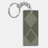 モダンMoss Green Diamond Keychain – カスタマイズ可能 キーホルダー (正面左)