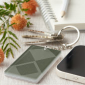 モダンMoss Green Diamond Keychain – カスタマイズ可能 キーホルダー (正面右)