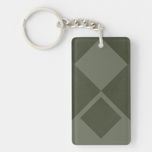 モダンMoss Green Diamond Keychain – カスタマイズ可能 キーホルダー (正面)