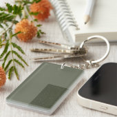 モダンMoss Green Edge Keychain – カスタマイズ可能 キーホルダー (正面右)