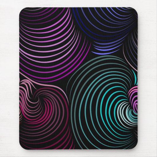 モダンmousepad，黒，カラフル マウスパッド (正面)