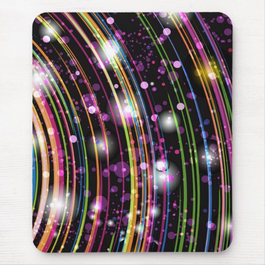 モダンmousepad，黒，カラフル マウスパッド (正面)