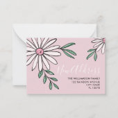 モダンMoving Announcementフローラデイジー ノートカード (正面)