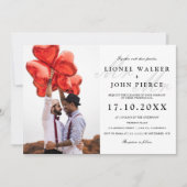 モダンMr.とMr. ミニマリスト写真ゲイウェディング 招待状 (正面)