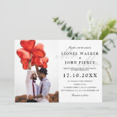 モダンMr.とMr. ミニマリスト写真ゲイウェディング 招待状 (スタンド正面)