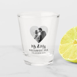 モダンMr+Mrs新婚フォトウェディング ショットグラス
