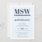 モダンMSW社会福祉修士卒業 招待状 (正面)