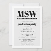 モダンMSW社会福祉修士卒業 招待状 (正面)