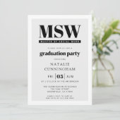 モダンMSW社会福祉修士卒業 招待状 (スタンド正面)