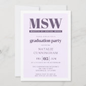 モダンMSW社会福祉修士卒業 招待状 (正面)