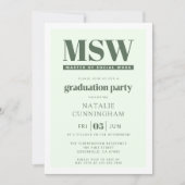 モダンMSW社会福祉学修士号卒業 招待状 (正面)