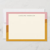モダンMustard Pink 縁ど Name(名前) ノートカード (正面)