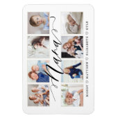 モダンNana Script |孫の写真コラージュ マグネット (縦)