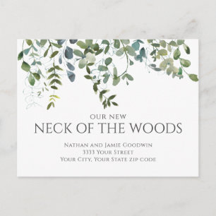 モダンNeck of the Woods Moving Announcement ポストカード