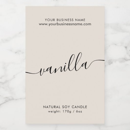 モダンNeutral Script Candle製品ラベル フードラベル (シングルラベル)