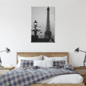 モダンNight in Paris Stretted Canvas Print キャンバスプリント (インサイチュ (寝室))
